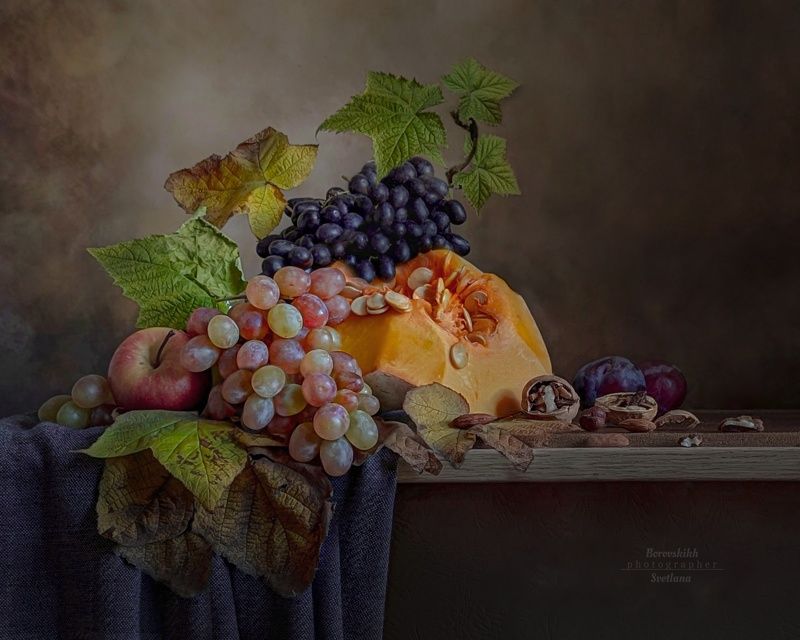 натюрморт, голландский стиль, фрукты, тыква, фото на телефон Королева Тыква фото превью