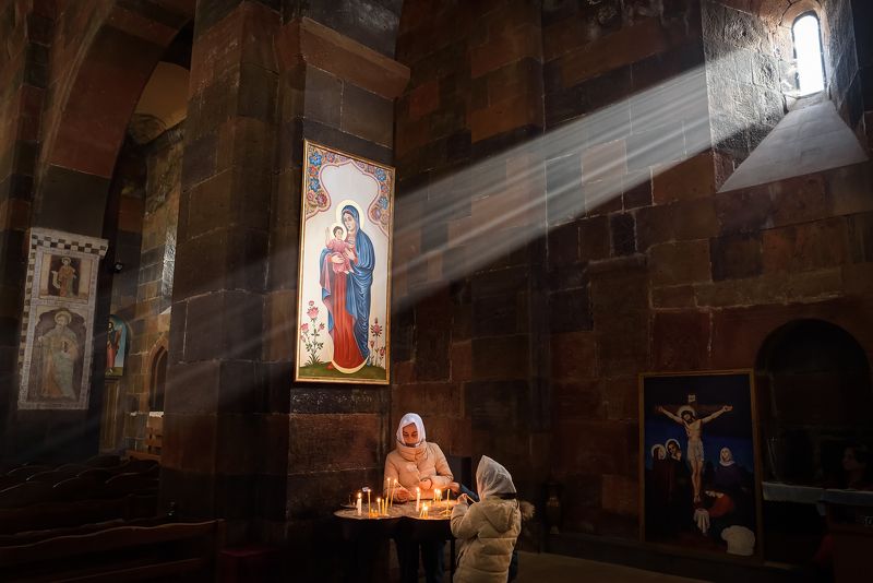 кавказ,  армения, armenia, ереван,  храм, архитектура, армянская церковь В свете... фото превью