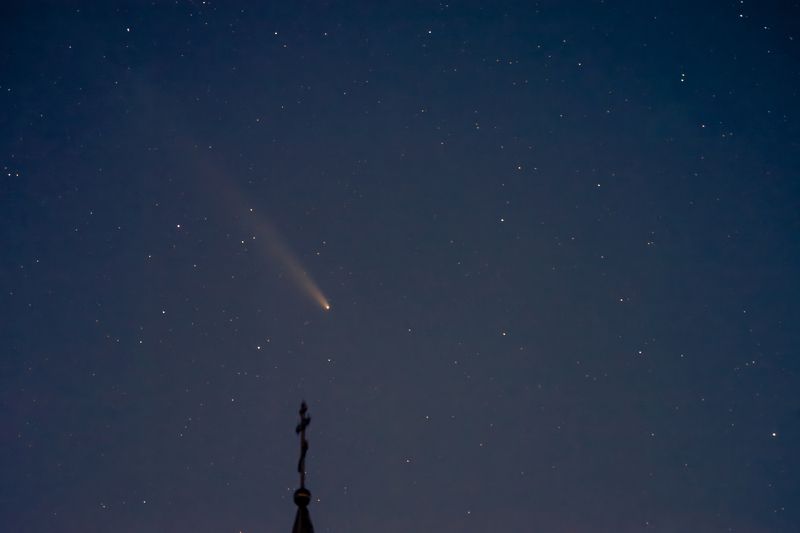 комета, ночь, звезды, Atlas, церковь, храм, крест, астро, астропейзаж, star, comet, night, travel, путешествие, cross Комета и крест фото превью