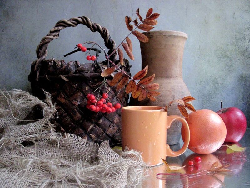 ветки, рябина, винтаж С рябиной фото превью