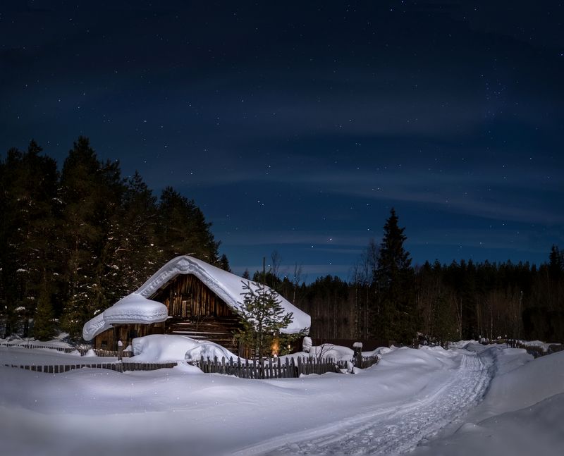 кольский полуостров, night, колвица, нд, россия, russia, русский север, деревня, русская деревня, зима на кольском нд, кольский, by night, ночное фото, зима на кольском, север, ночь, когда не спится Среди снегов фото превью