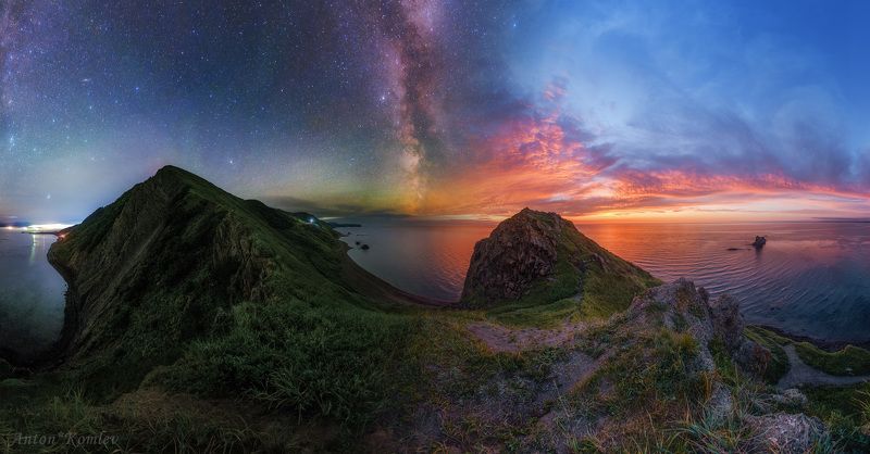 сахалин, жонкиер, млечный путь, звезды, закат На границе миров фото превью