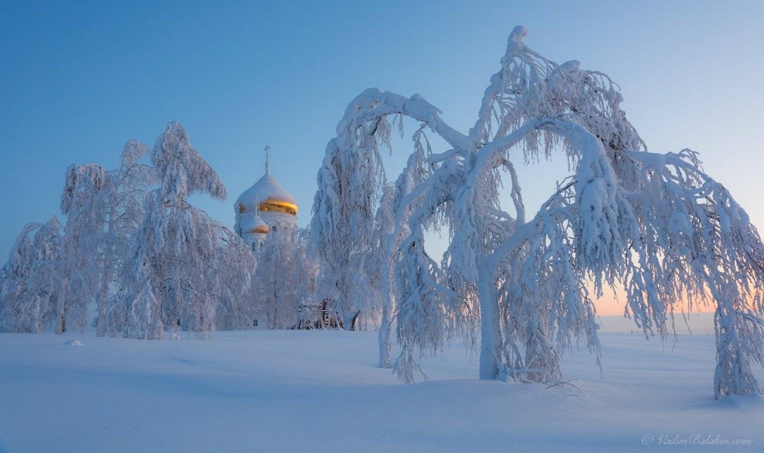Белая гора, Белогорский монастырь, Зима, Зимний пейзаж, Монастырь, Мороз, Русская зима, Русский пейзаж, Снег, Снегопад, Сугробы, Урал, Церковь, Вадим Балакин