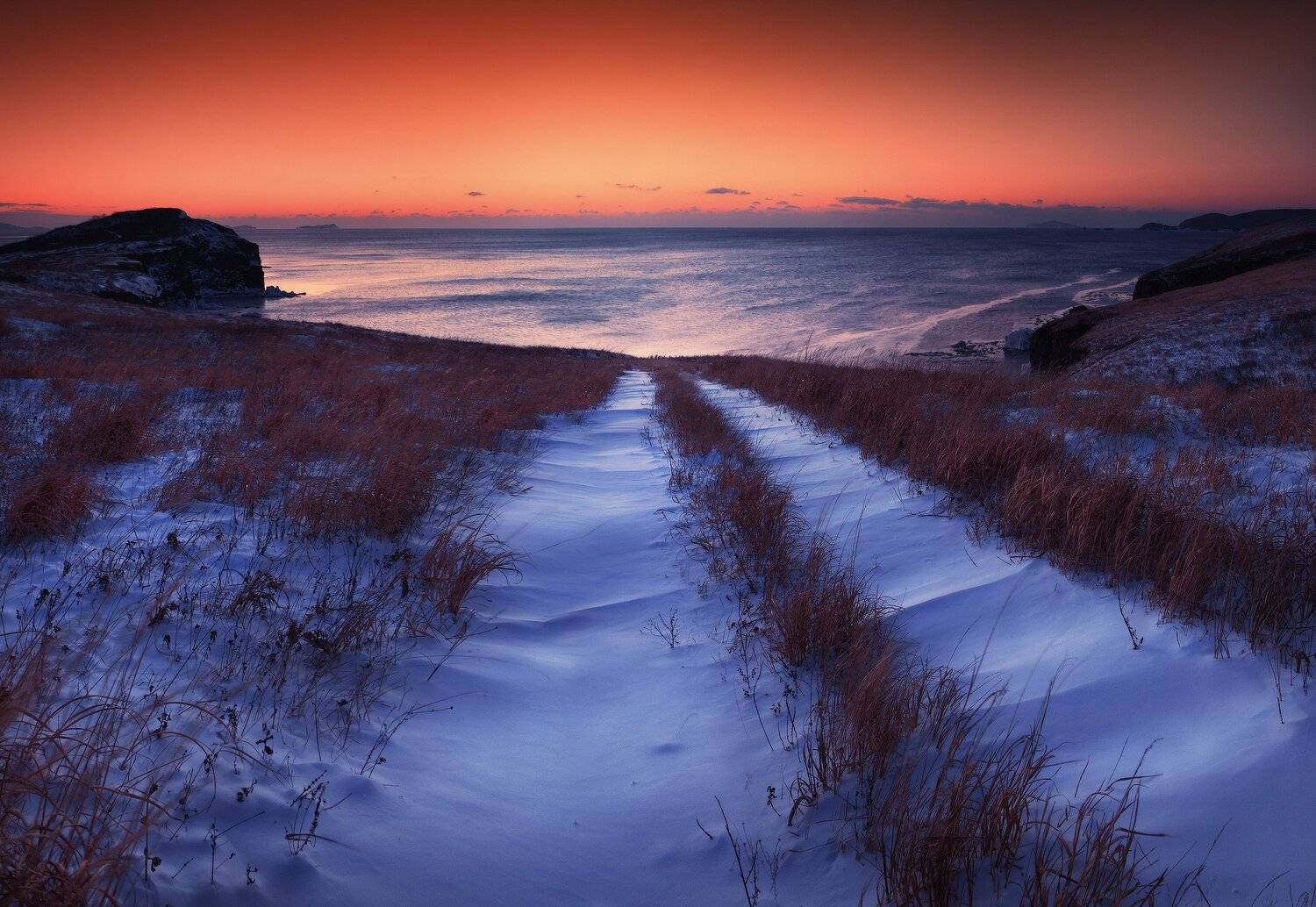 Восход, Дорога, Зима, Море, Трава, Утро, Андрей Кровлин