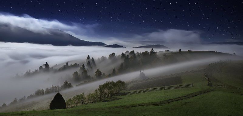 звезды, карпаты, ночь, туман Карпатские сны фото превью