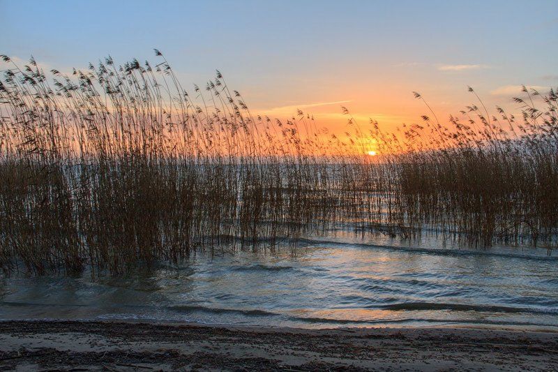 закат, восход, Балтийское море, Куршская коса, Куршский залив, солнце, море, вода, песок Время Солнца фото превью