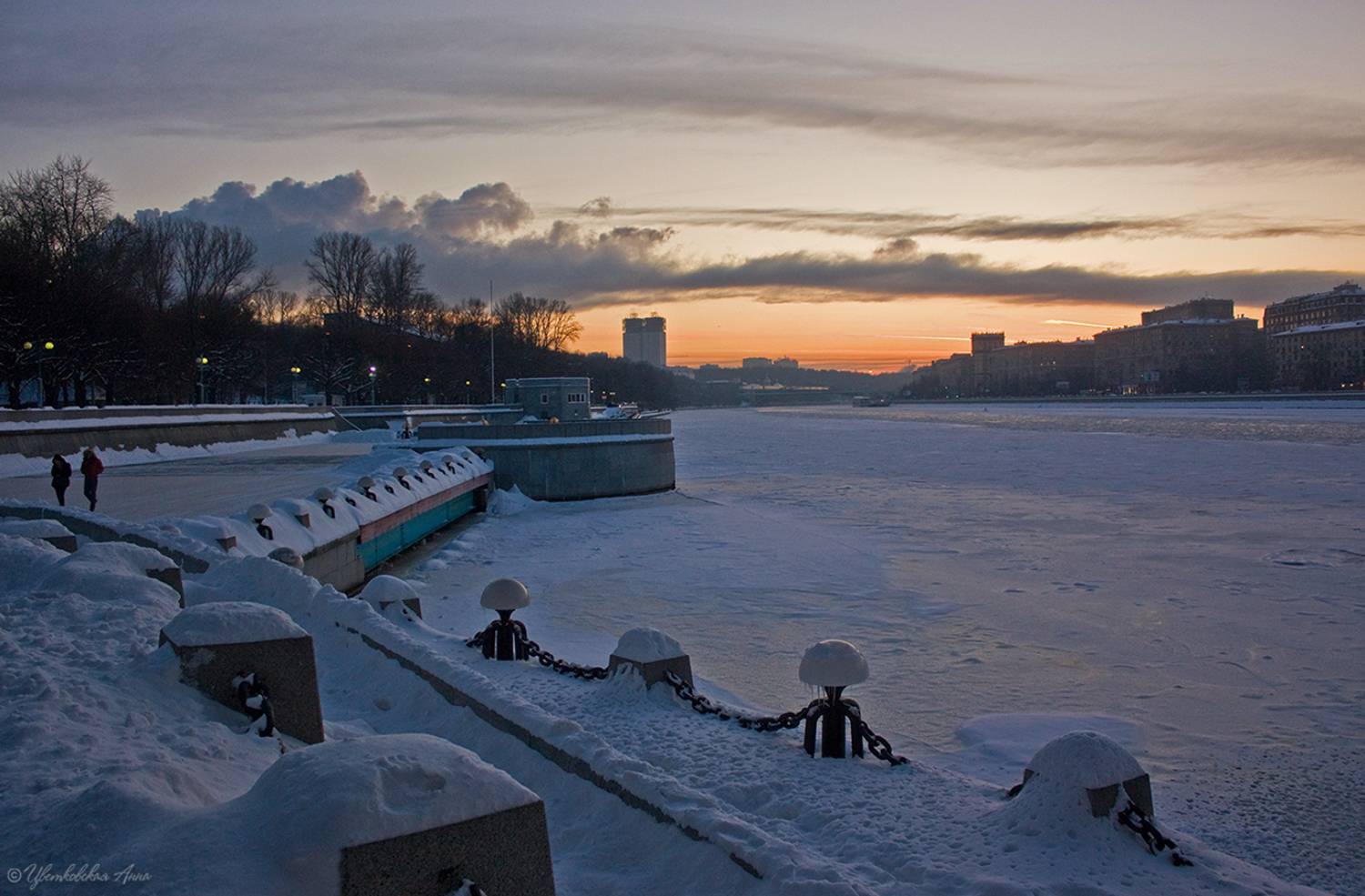 город, архитектура,  москва, зима, вечер, Анна Цветковская