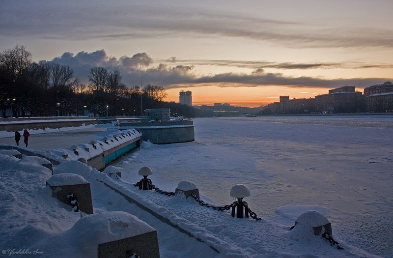 город, архитектура,  москва, зима, вечер *** фото превью