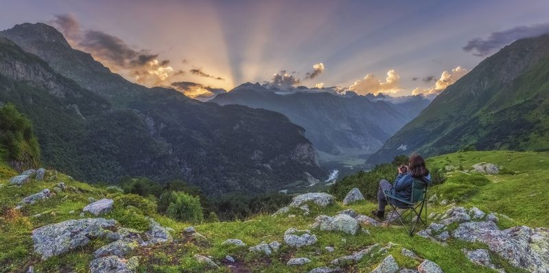 Закат в горах и Шипунова Ирина! фото превью