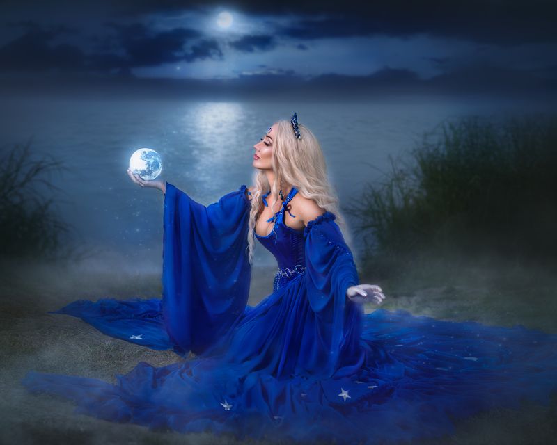 Фотограф Юлия Дюдина, Фотограф Нижний Новгород, арт фотограф, сказочная фотосессия луна, волшебная фотосессия Лунная соната фото превью