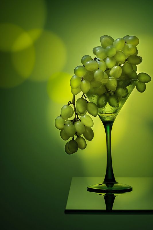 виноград, бокал, зеленый  фото превью