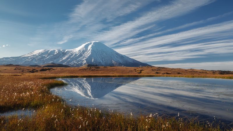 Камчатка, вулкан, Толбачик, отражение Вулкан Толбачик фото превью