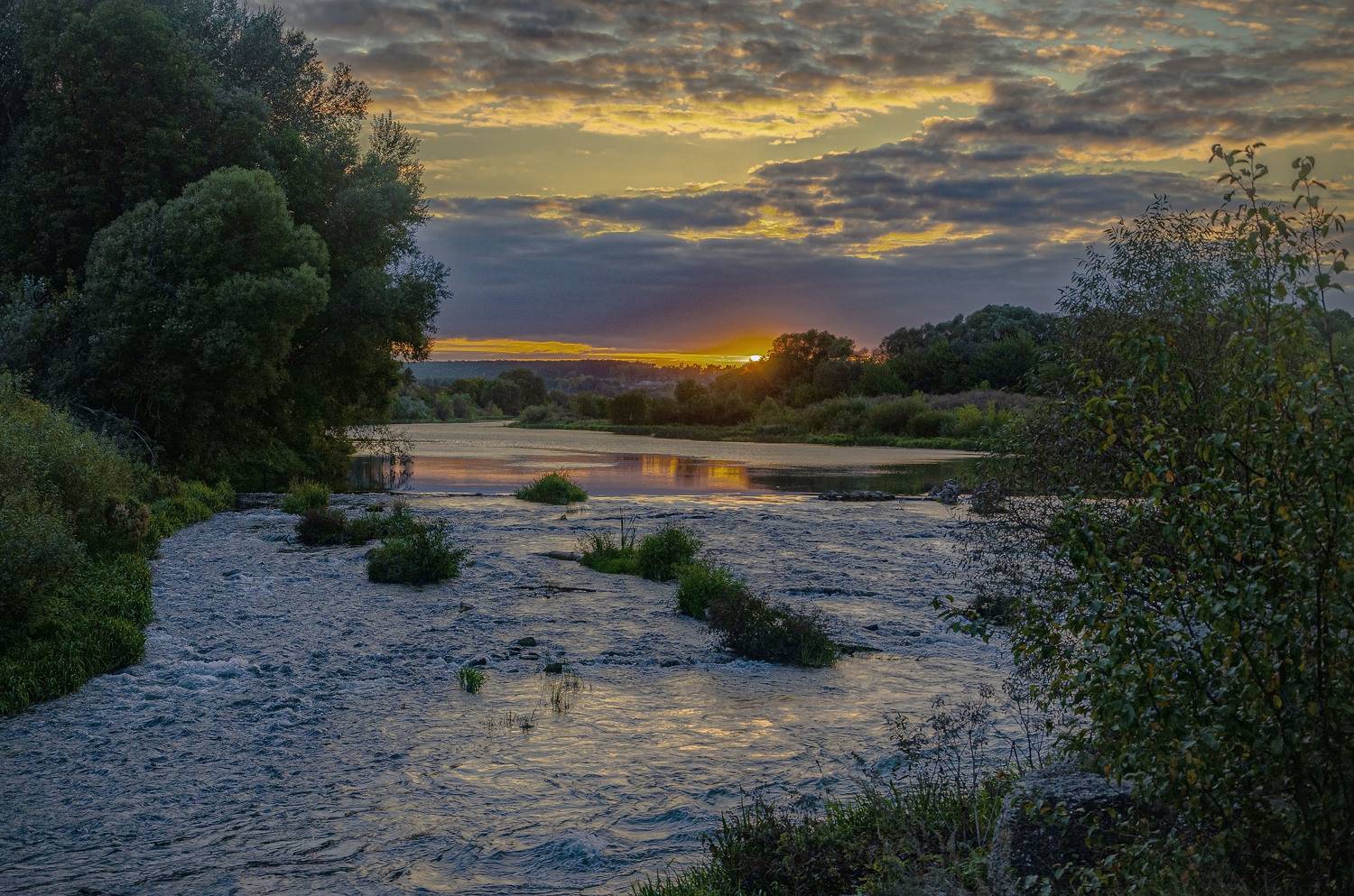 река вечер закат, Александр Березуцкий