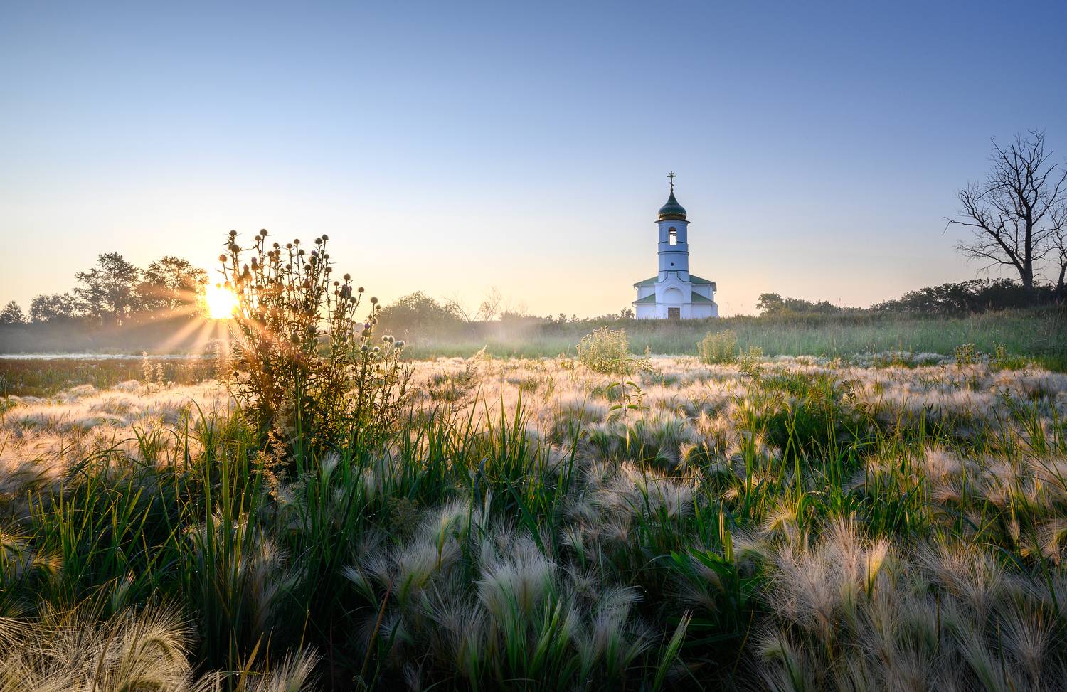 церковь, пейзаж, облака, монастырь, природа, россия, религия, собор, архитектура, деревня, Andrey