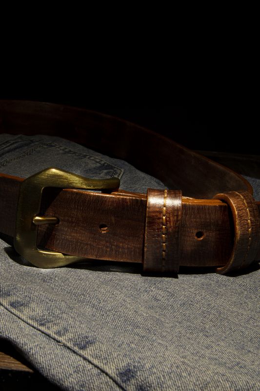 Авторский кожный ремень фото превью