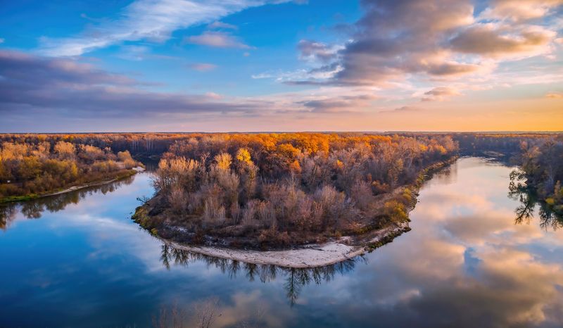 Вечер, осень на излучине. фото превью