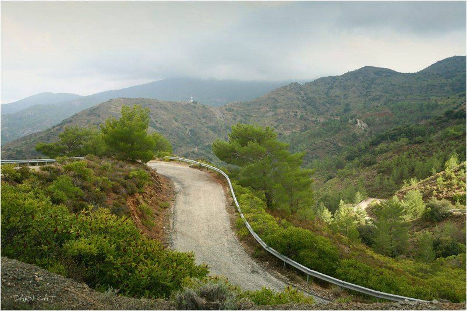 кипр, горы, троодос, крест, природа, дорога, Darn Cat