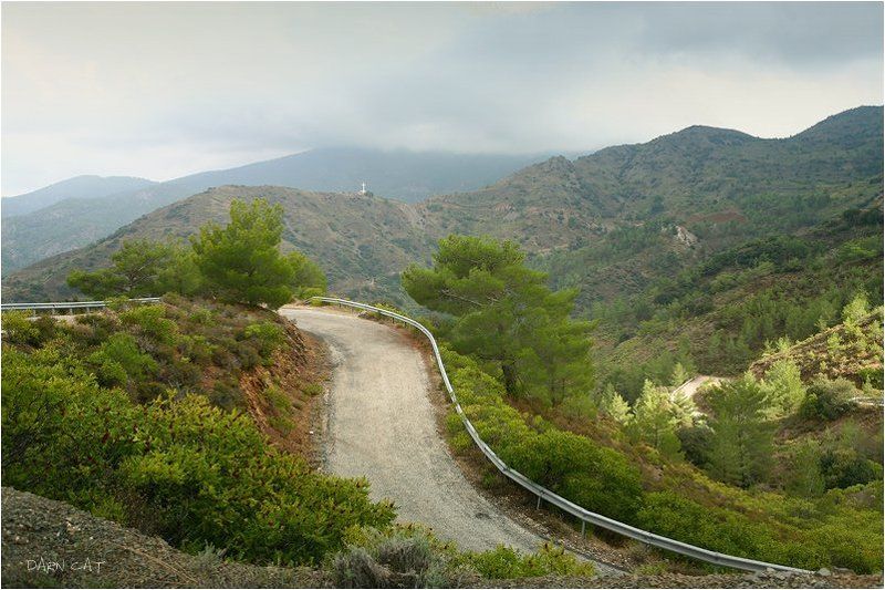 кипр, горы, троодос, крест, природа, дорога В горах Троодос фото превью