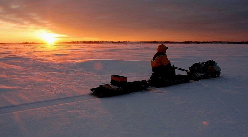 волга,рыбалка,вечер Волга.Вечер.Домой. фото превью