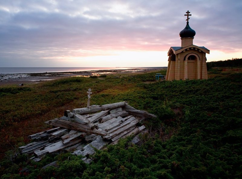 часовня, безымянного, инока, терский, бере,г белого, моря, Часовня Безымянного Инока. Терский берег Белого моря. фото превью