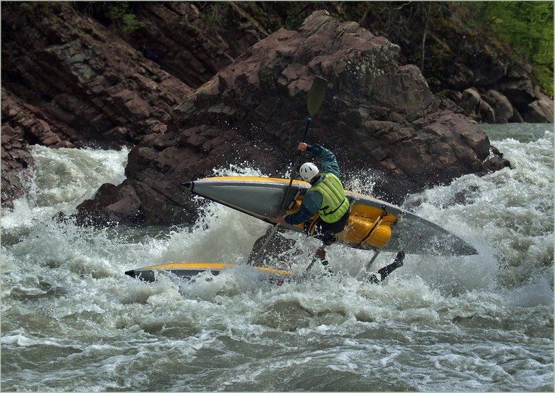 водный туризм, сплав, река, белая, катамаран. Не вписались... фото превью