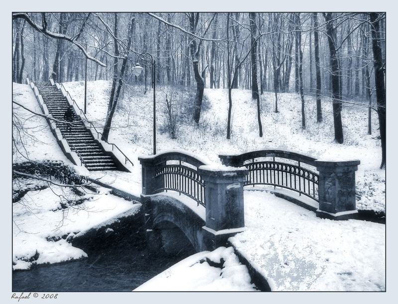 Зима на мосту фото превью