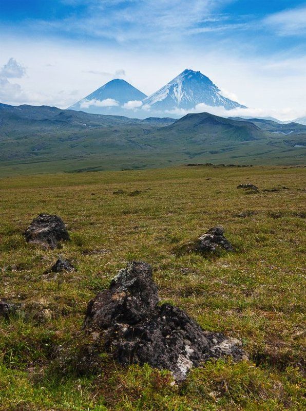 камчатка, вулканы, камень, ключевской Вулканы Ключевской и Камень фото превью