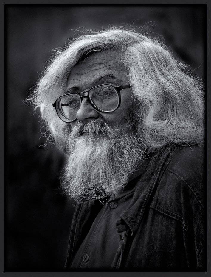 портрет, мужчина, борода, седина, Александр Авилов