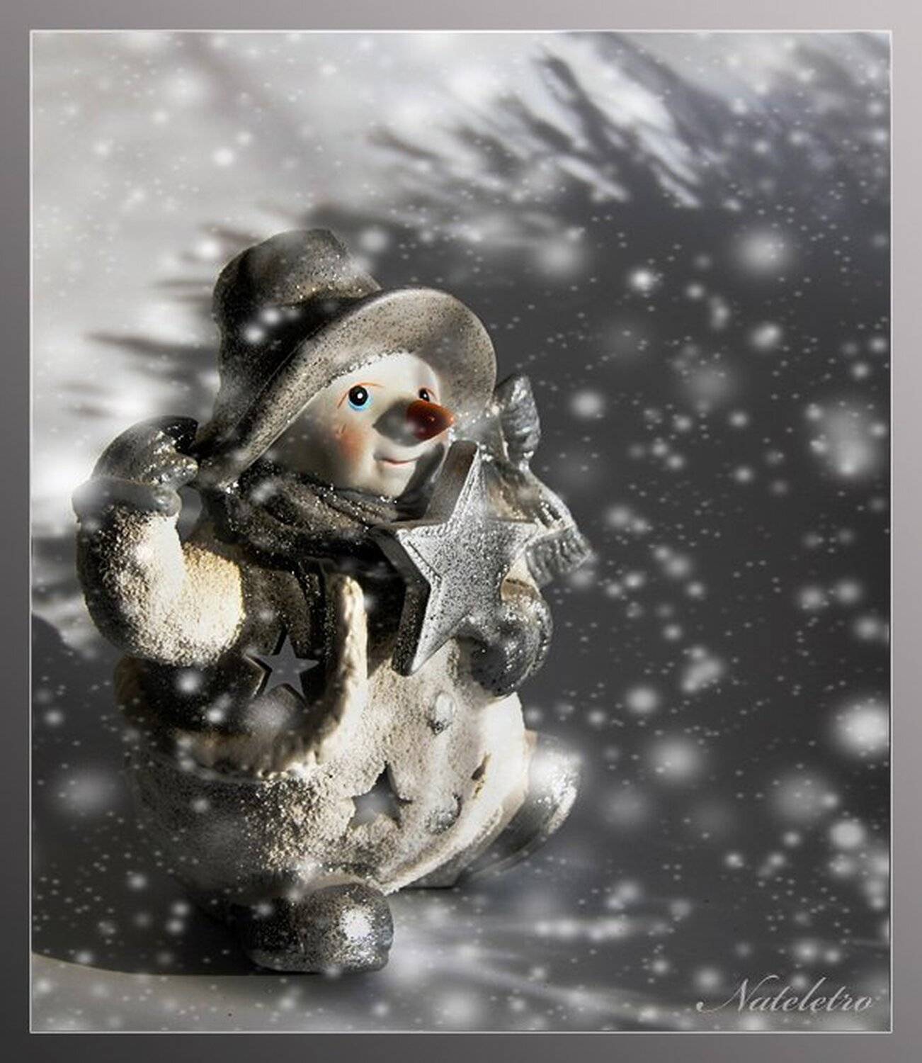 новогоднее, игрушки, снеговик, снег, Nateletro