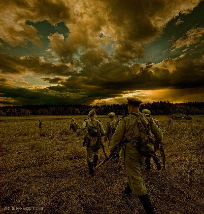 1916, русские, войска, первая, мировая, война, поле, танк, солдаты, Виктор Перякин