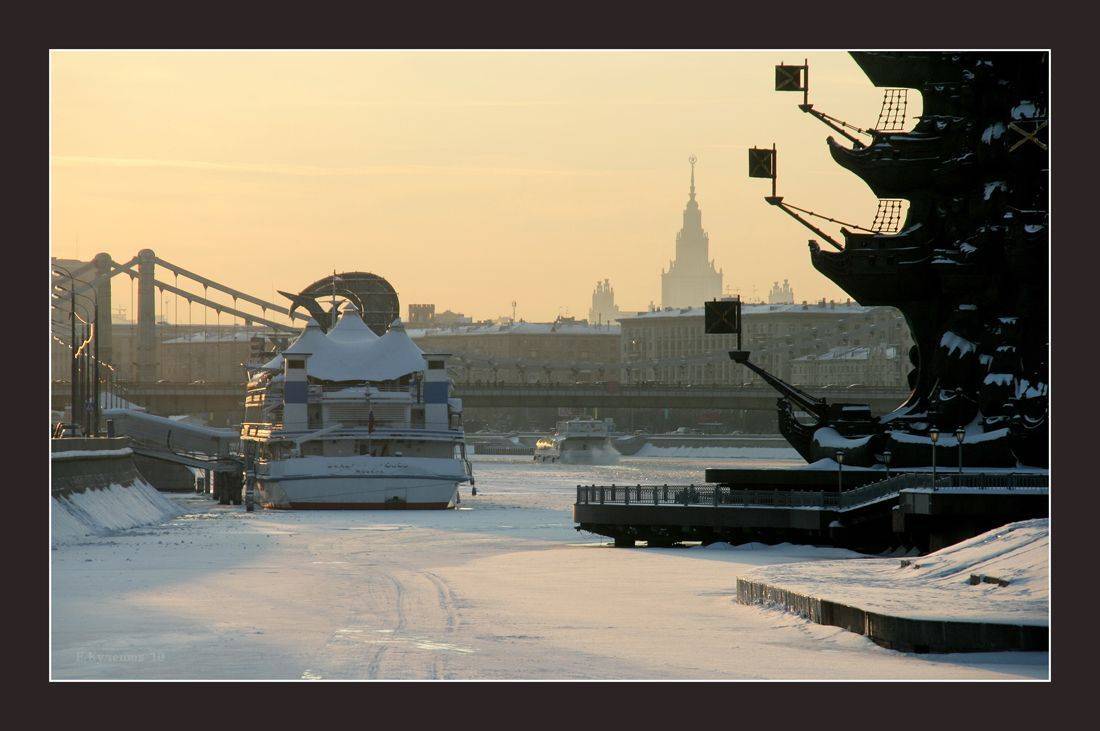 город, река,мгу, высотка, москва, мост,зима,крымский мост, кулешов, судно фердинанд, Кулешов Евгений