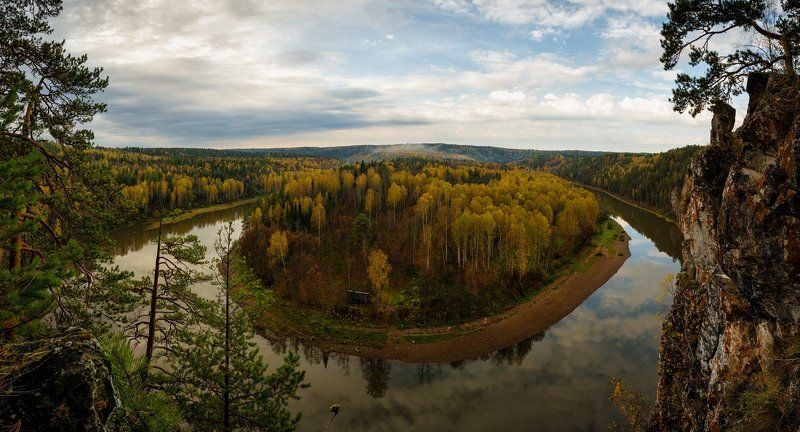 чусовая, омутной, пейзаж, панорама Поворот фото превью