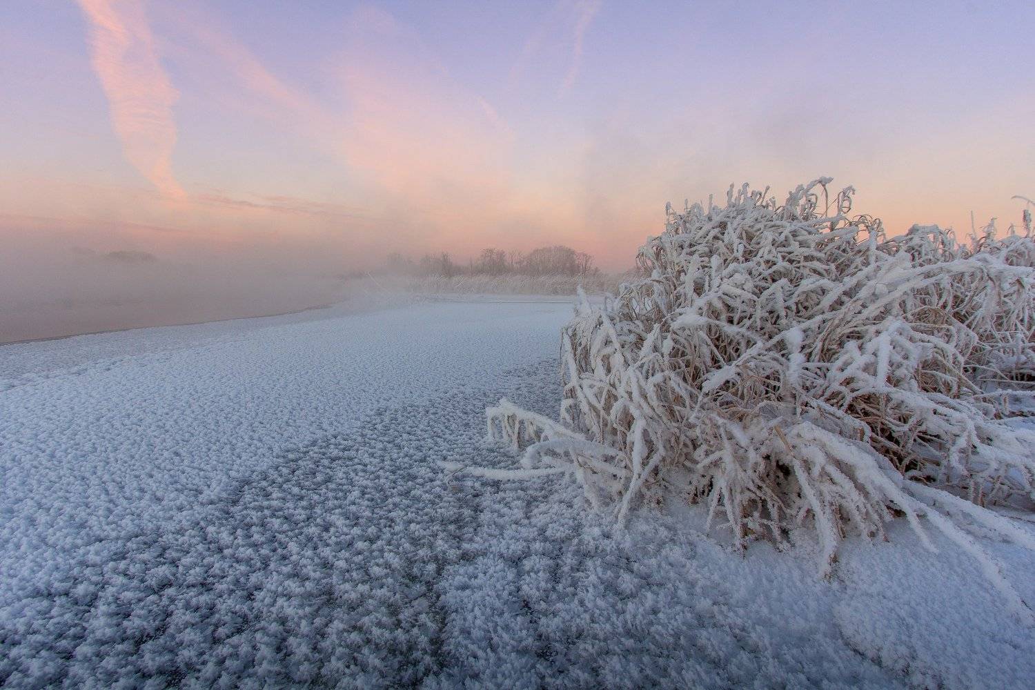 Арамиль, мороз, восход, зима, небо, закат, река, лед, снег, трава, урал, россия, природа, пейзаж, Сергей Гарифуллин