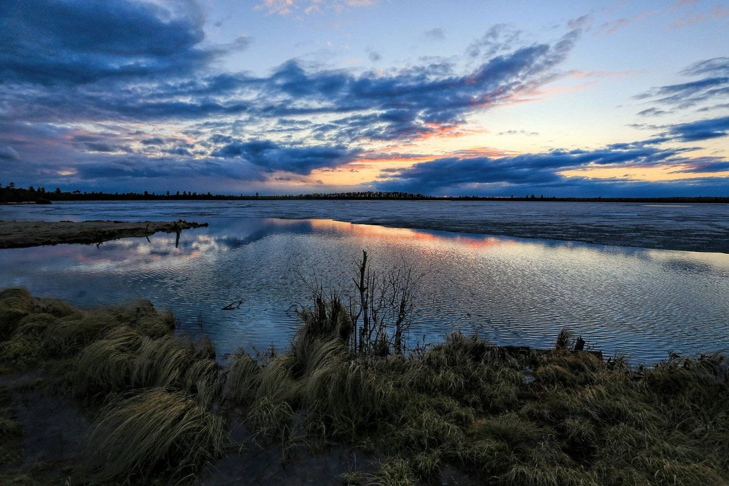 весна, закат, озеро, север, Татьяна