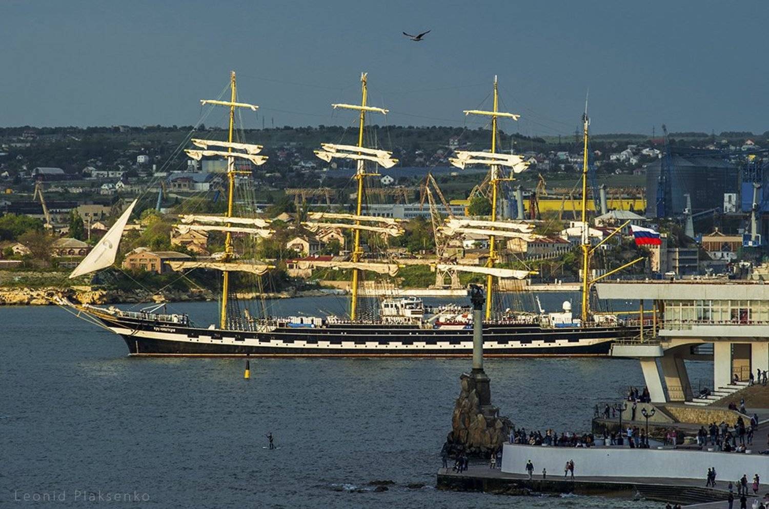 Корабль, Море Черное море, Парусник барк, Севастополь, Плаксенко Леонид