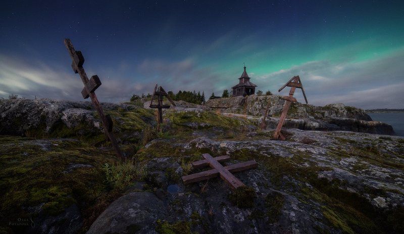 Есусарет, Карелия, Кресты, Ладога, Северное сияние, Шхеры Есусарет фото превью