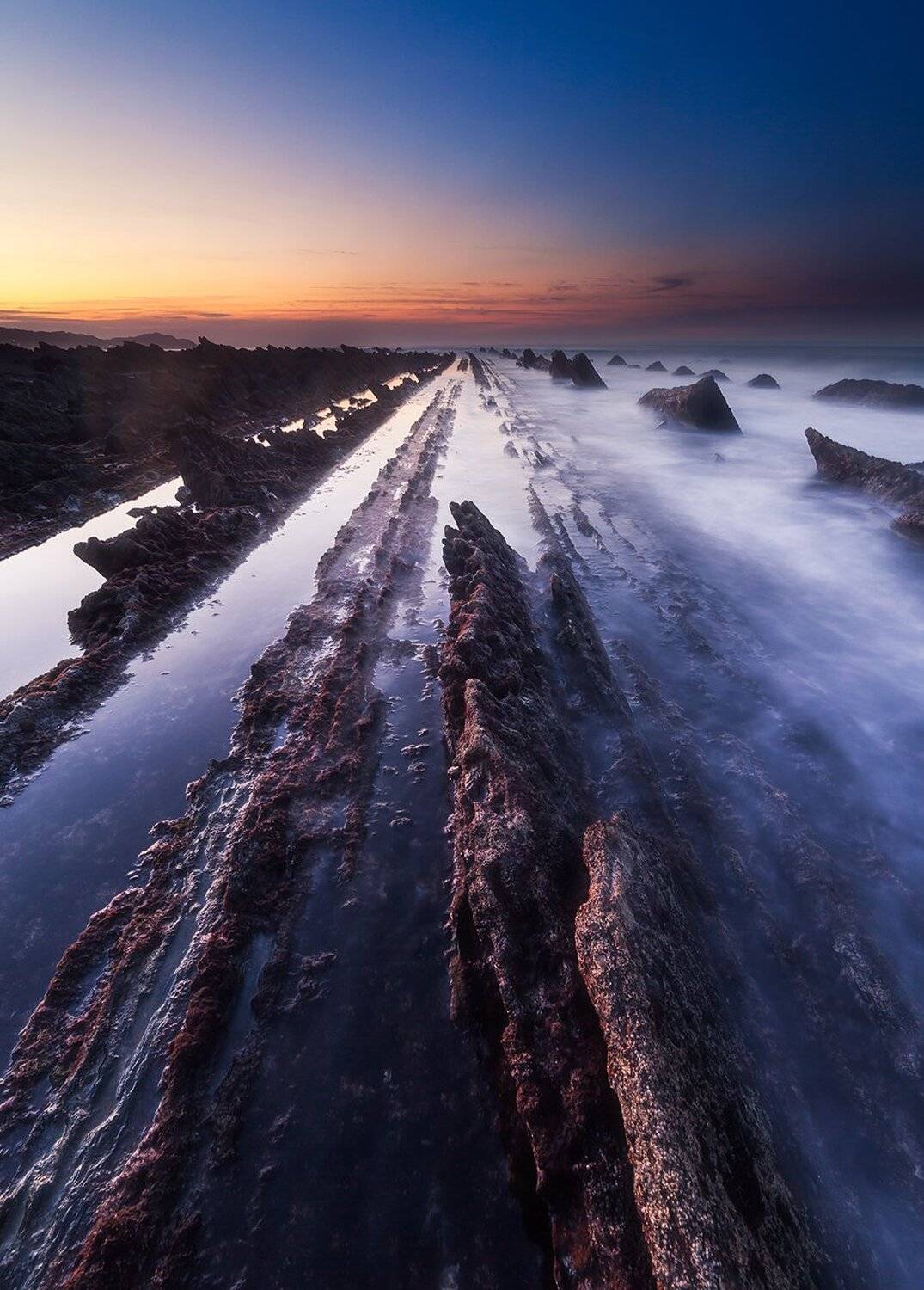 флиш, турбидиты, океан, скалы, берег, испания, волны, Сутковой Сергей