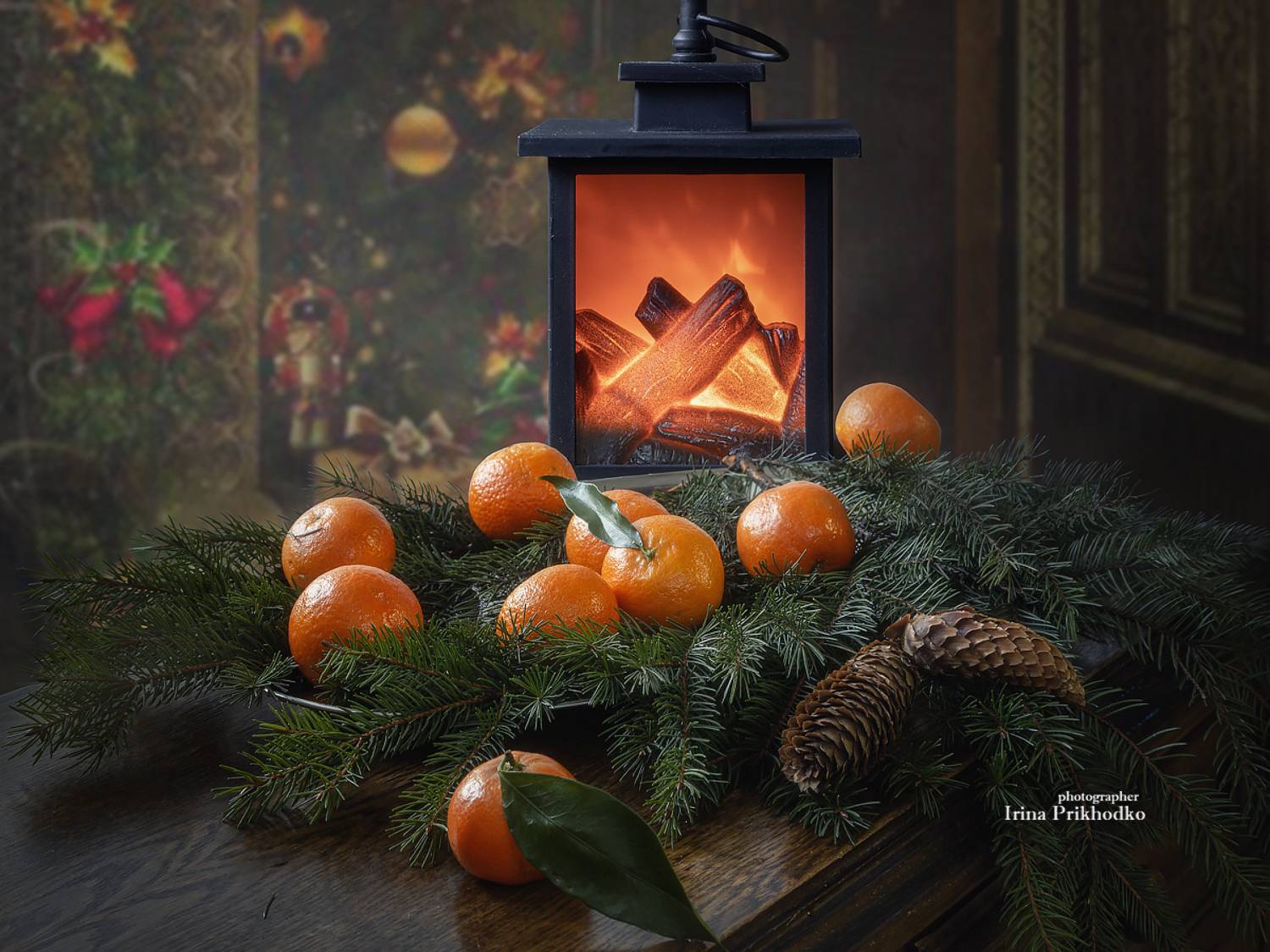 натюрморт, праздник, Новый год, мандарины, Приходько Ирина