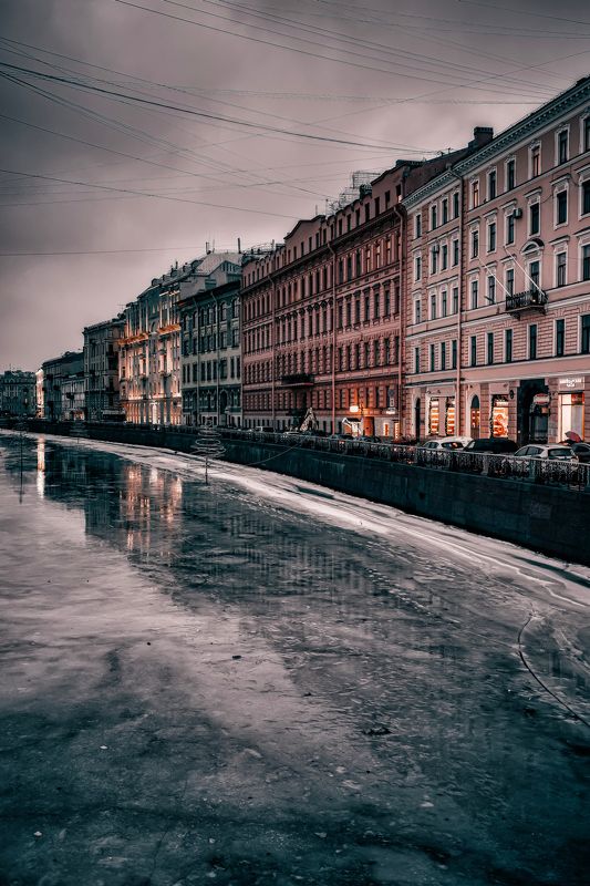 санкт - петербург, город, архитектура, улица, стрит, мойка, набережная Набережная р. Мойки в Декабре фото превью