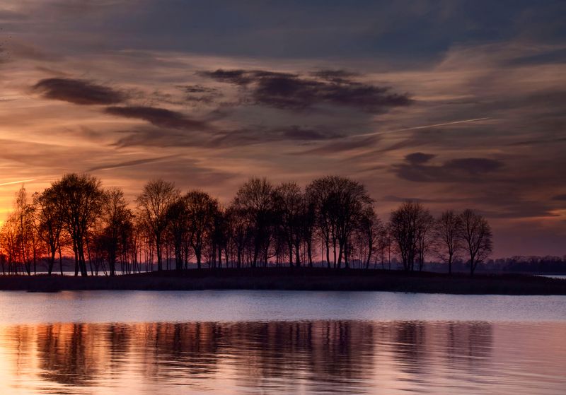 evening,autumn,lake Autumn evening фото превью