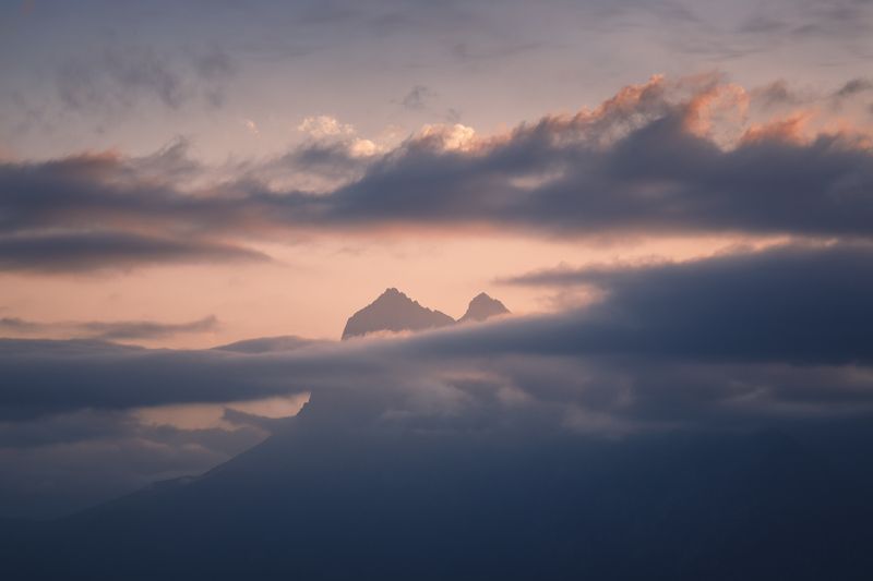 пейзаж, закат, горы, облака, цей лоам, кавказ, ингушетия Цей Лоам фото превью