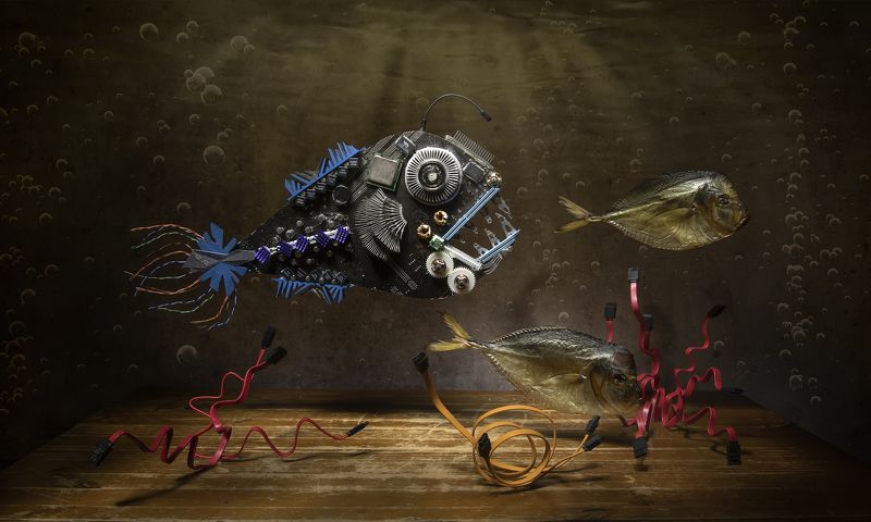 натюрморт, рыбы Рыбки бывают разные... фото превью