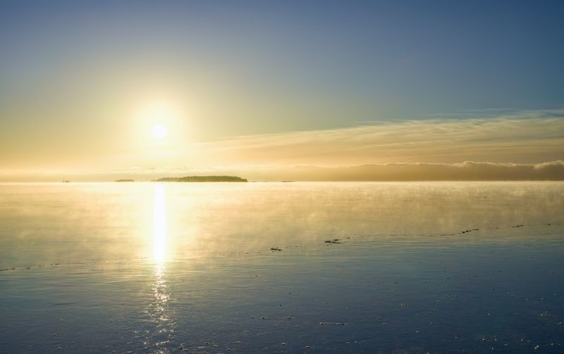 вода мороз солнце туман холодно зима Ледостав фото превью