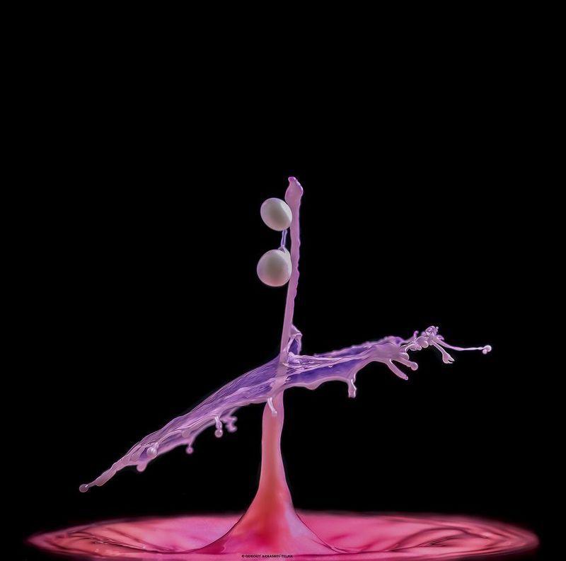 #macro #drops #milk #pink  Pink drops фото превью