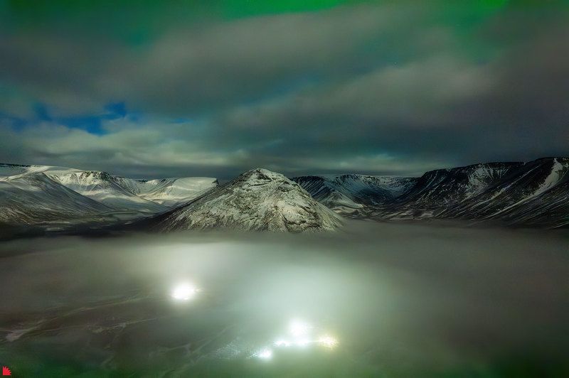 кировск, хибины, кольский полуостров, полярное сияние, аврора Огни Хибин фото превью