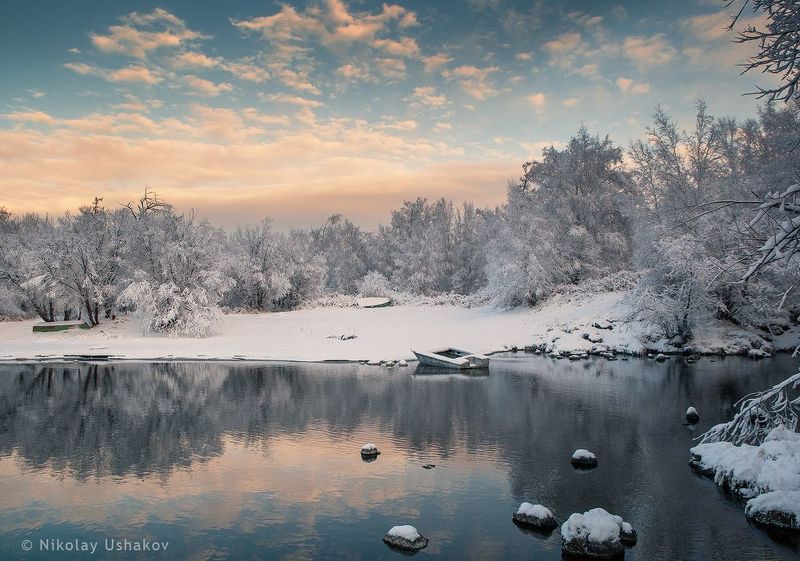 Камчатка, река, рассвет рассвет на озере фото превью