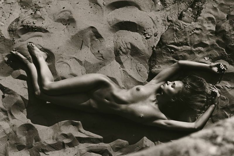 sand, beach, art, nude, art nude, bw, blackandwhite, beautiful, full nude, sergey korolkov, сергей корольков Sand фото превью