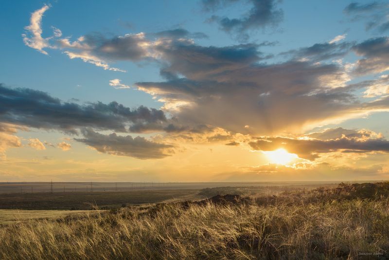 оренбургская область, природа, закат Вечер фото превью
