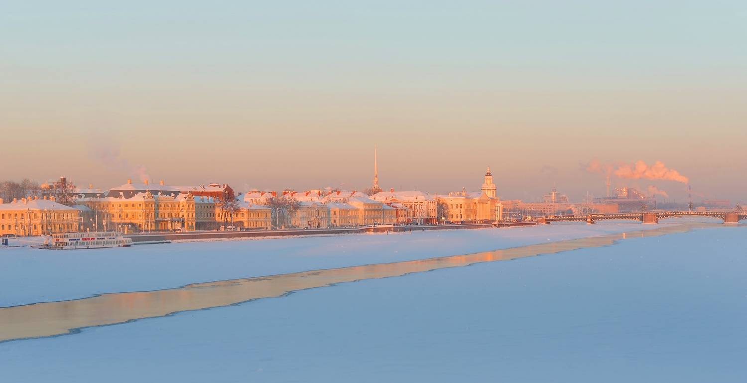 Санкт-Петербург. Зима. Набережеая. Закат, Хагалас Мириам