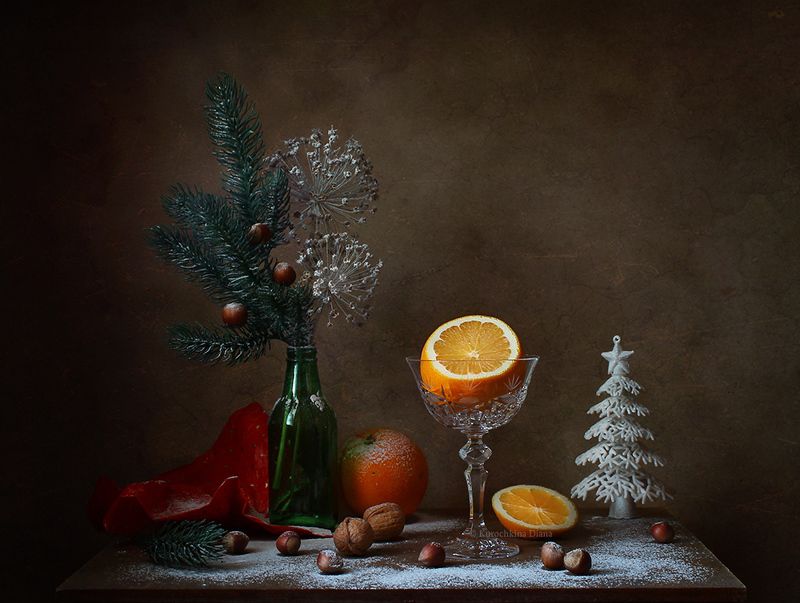 натюрморт, зима, апельсин зимний апельсин фото превью